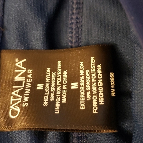 Catalina Blue Convertible Twist Front Bandeau Tankini Top & BoyShort Size M - Picture 8 of 10